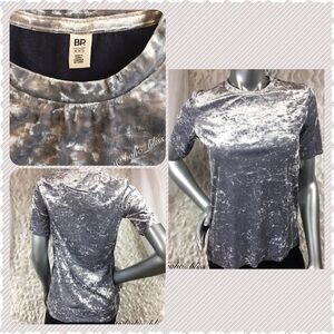BP. Nordstrom Crushed Velvet T-Shirt SILVER NEW NWT